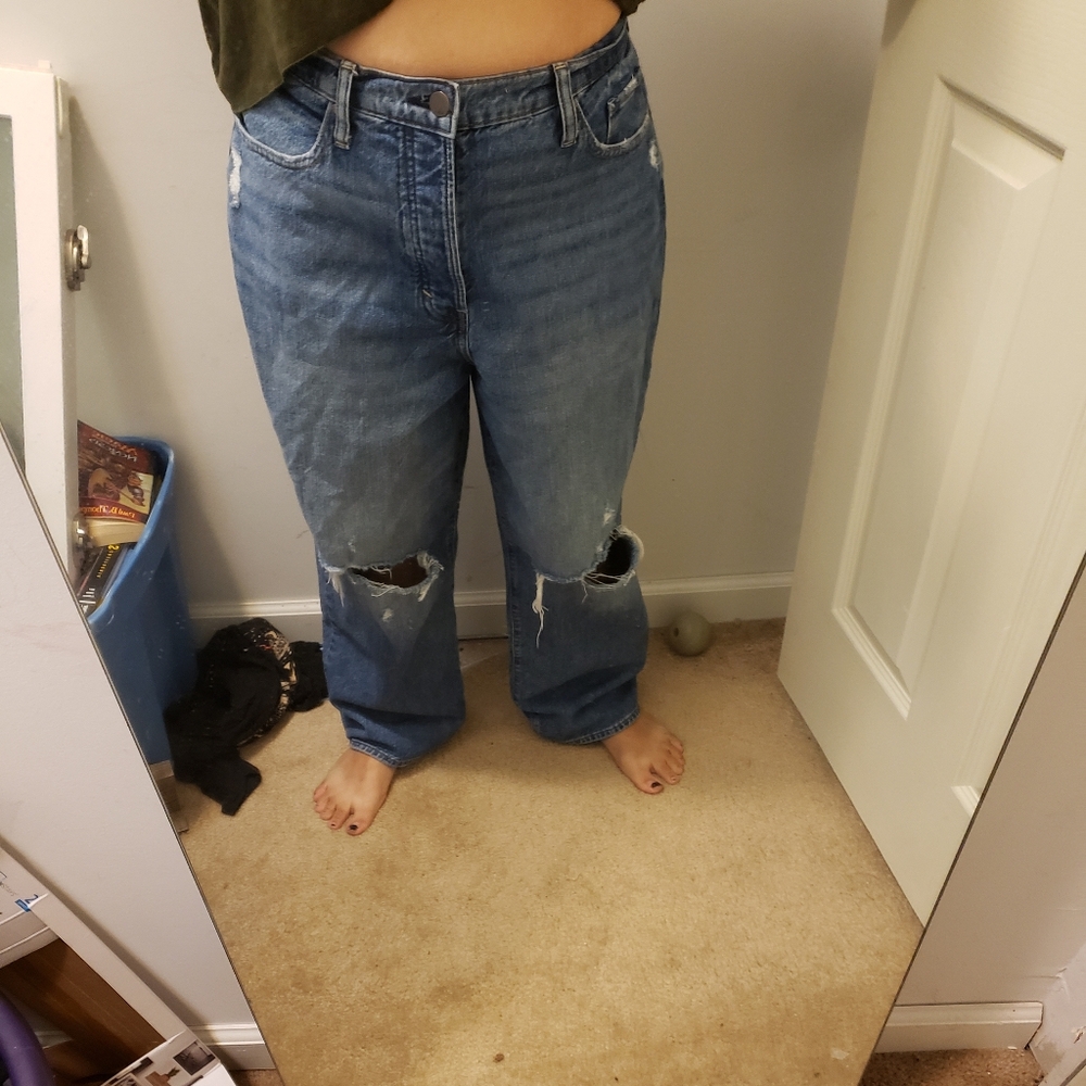 A.N.A vintage straight, highest rise jeans size 14 color light blue